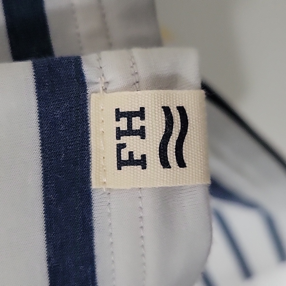 Fair Harbor Navy and White Striped Hoodie Long Sleeve Shirt, Size Large - Picture 9 of 9